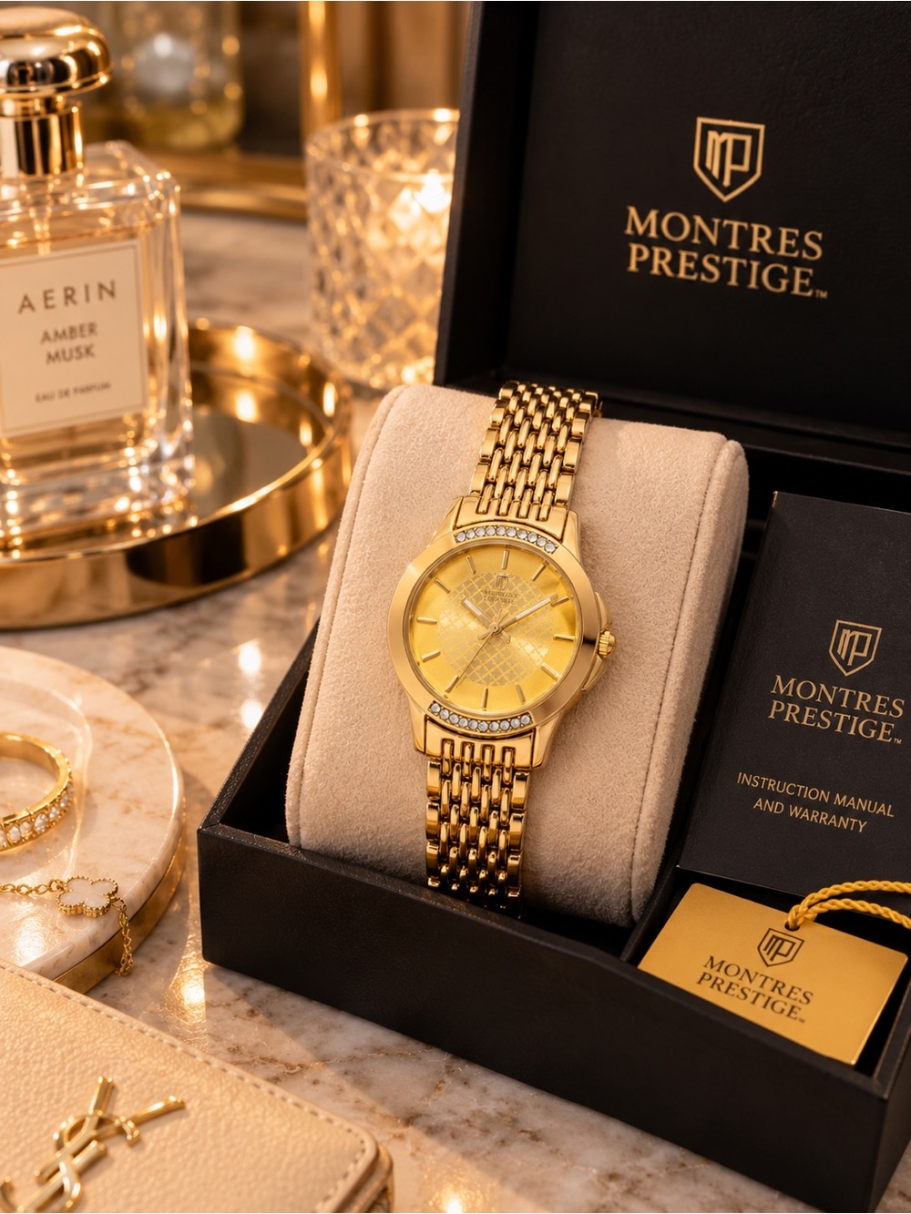 Montres Prestige x Invicta MPW-0215 Gold 27mm Women’s Watch NWT